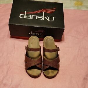 Dansko Chestnut Cross-Strap Sandals